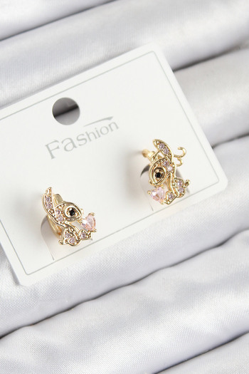Skygo Brass Zircon Stone Gazelle Model Gold Color Children's Earrings - Tj-Bkp11202