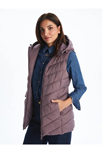LC Waikiki Lcwaikiki Women's down Vest with Hood (W5)