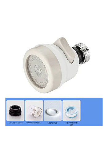 Raffine Three Gear Water Tap Filter Adjustable Faucet Sprayer Silver/Beige