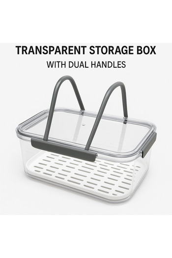 TSUMAB Multi-Purpose Transparent Storage Box with Dual Handles