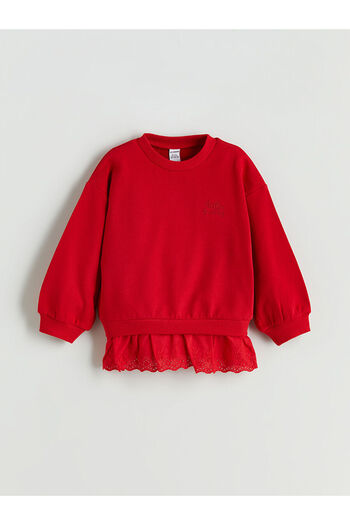 LC Waikiki New Season Crew Neck Embroidered Girl's Sweatshirt