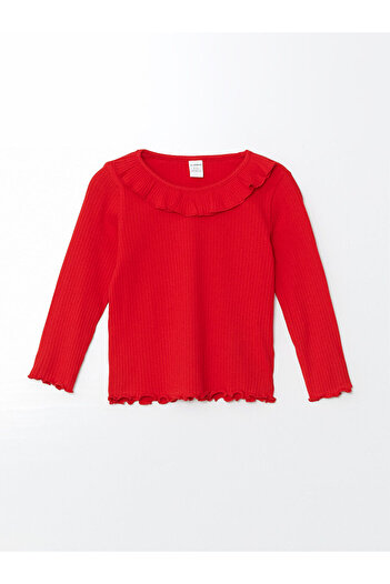LC Waikiki Peak New Season Ruffled Crew Neck Girls' Blouse