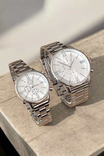 Louis Genessio Infinity Silver/White Women&Men Lover/Couple Wrist Watch