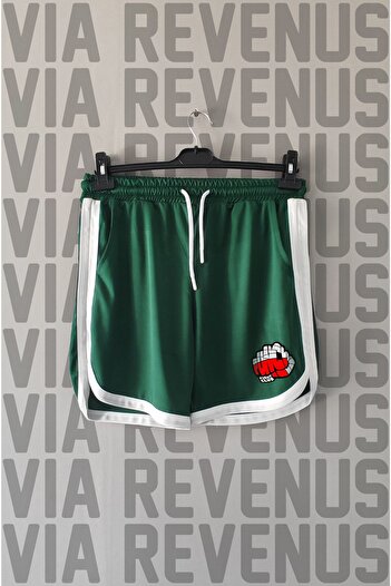 Vordevia Punch Fight Club Printed Piping Detailed Jersey Sports Training Shorts