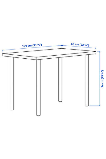IKEA LINNMON / ADILS Table, white/black, 100x60 cm