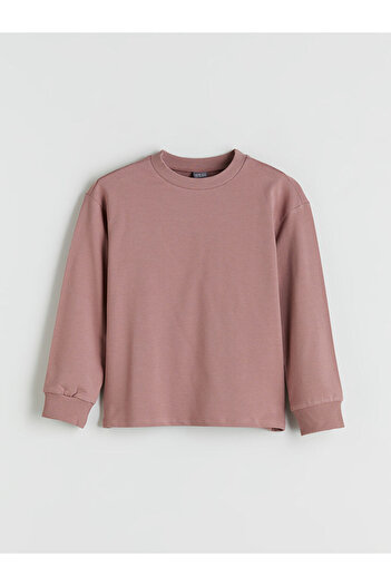 LC Waikiki Brown Crew Neck Girl's Sweatshirt and Leggings