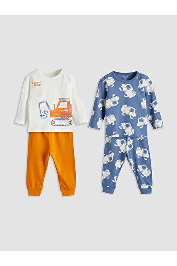 LC Waikiki Lcw Babybeige Crew Neck Baby Boy Pajamas Set of 2