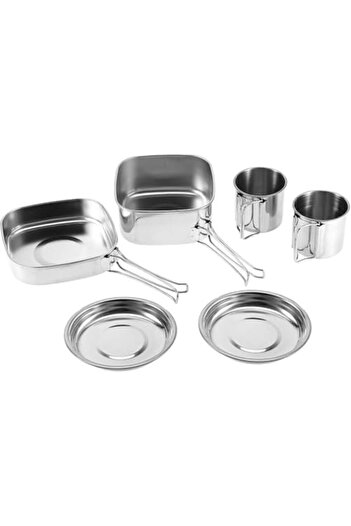 mastergold - 6-Piece Camping Cookware Set | Stainless Steel Portable Cooking Utensils for Outdoor Hi