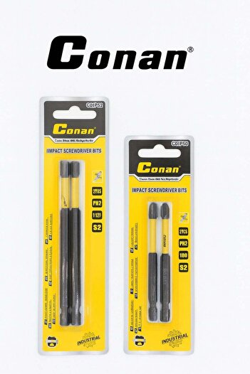 CONAN Professional Phillips Screwdriver Bit Set, Sizes L127 & L90 mm, PH2 Head, S2 Industrial High-D