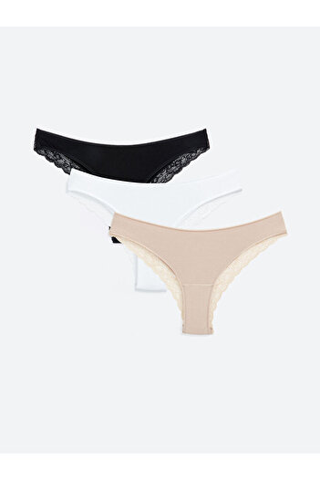 LC Waikiki Lace Detailed Brazilian Panties 3-Pack