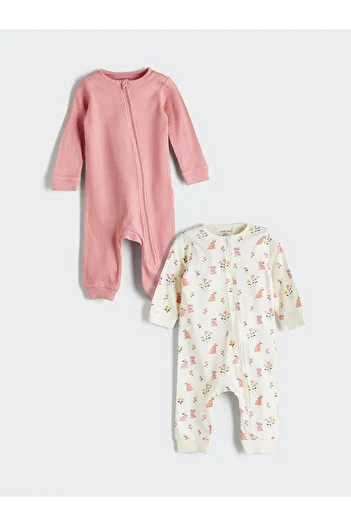 LC Waikiki Lcw Crew Neck Floral Baby Girl Romper 2-Piece (W5)