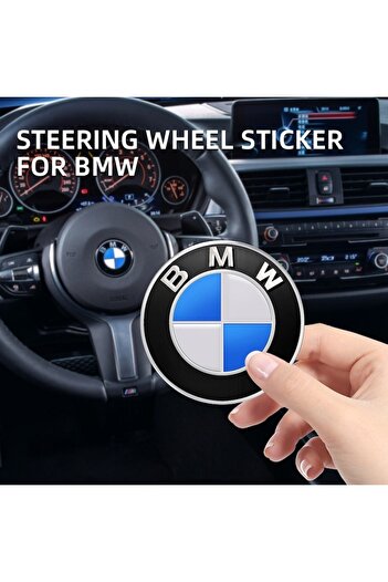 BMW Emblemă decorativă pentru volan, 45 mm, pentru BMW, alb / albastru