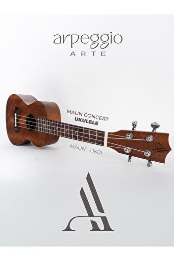 arpeggio ARTE - Maun UK-01 | Mahogany Concert Ukulele – Professional Ukulele - with Case, 3 Picks, and Pick Box as a Gift