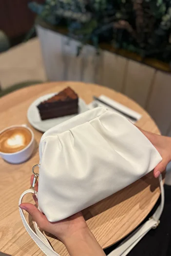 torime Vegan Leather Pleated Design Women's Shoulder & Shoulder Bag