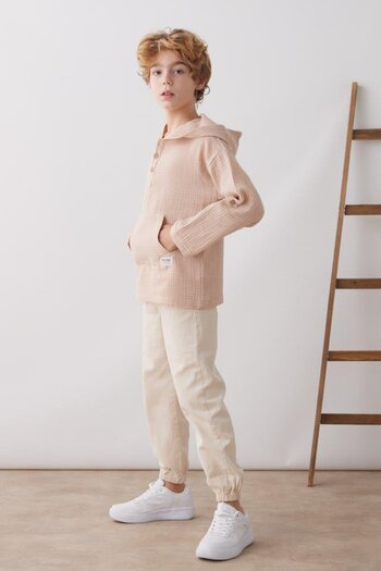 Magu Muslin Hooded Boys' Shirt Comfortable and Stylish Design