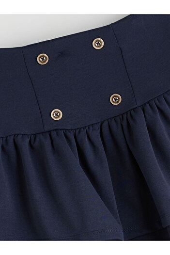 LC Waikiki Folded Girl's Skirt with Elastic Waist
