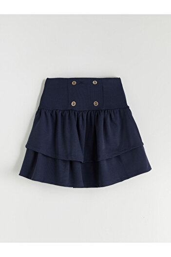 LC Waikiki Folded Girl's Skirt with Elastic Waist