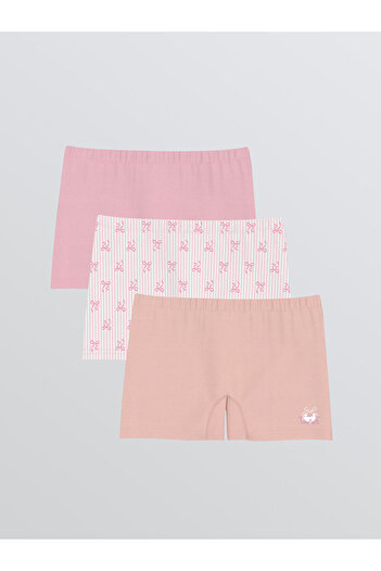 LC Waikiki Sparkling Selections from Shining Store |   Girls' Boxer Shorts with Elastic Waistband, Pack of 3