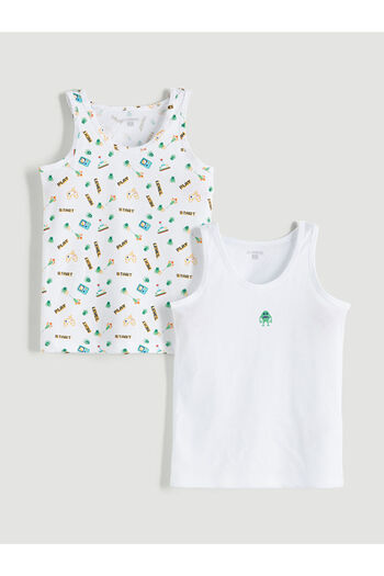 LC Waikiki Timeless Recommendations from Timeless Store |   Crew Neck Boys' Undershirt 2-Pack