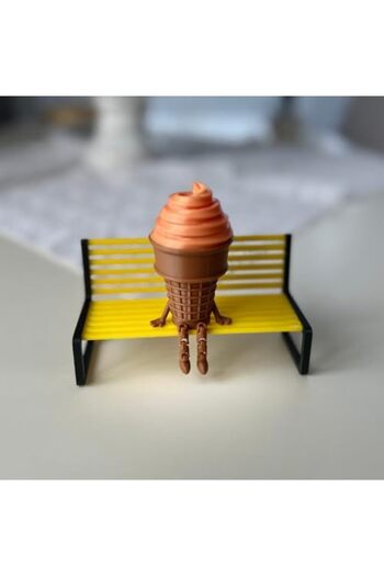 STOREMAX Goldwhirl Colorful Ice Cream Cone Decorative Figure Set - Cute Legged Desktop Ornament (Each 7.5 X