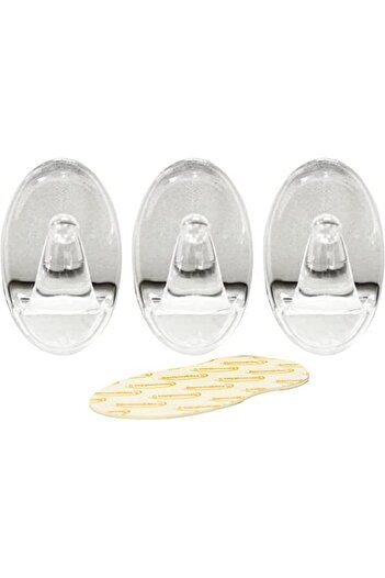 STOREMAX Snshop 61318 3Pc Transparent Removable Adhesive Hook, Black 467437