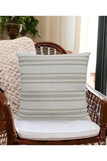 STOREMAX Snshop Buldan Woven Bohemian Design 100% Cotton 45X45Cm Throw Pillow Cover Cream Beige-Green 467437