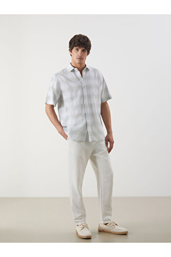 LC Waikiki Regular Fit Short Sleeve Plaid Poplin Men's Shirt