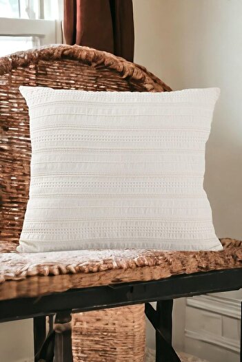 STOREMAX Snshop Buldan Woven Bohemian Design 100% Cotton 45X45Cm Throw Pillow Cover Cream Beige 467437