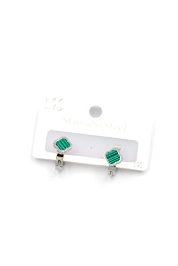 Royaleks Vc clover hoop earrings - silver