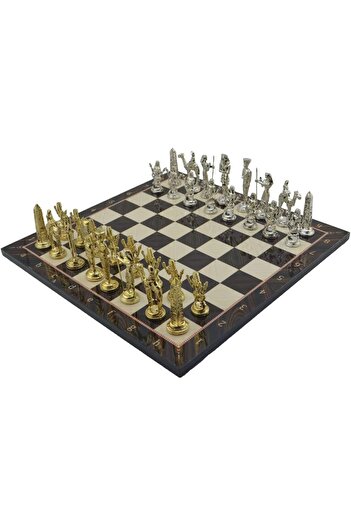 STOREMAX Snshop Egyptian Chess Set (Shiny) and Walnut Board 467437