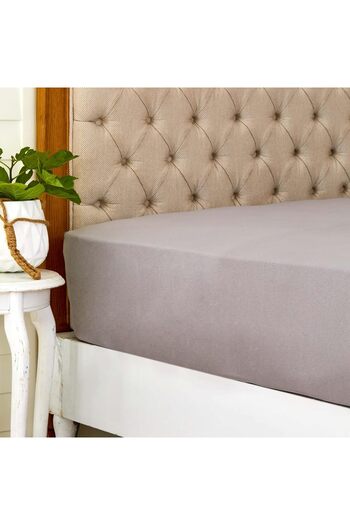 STOREMAX Sellbuyst Home Combed Cotton Fitted Single Bed Sheet 100X200 cm Gray Trendy 266450