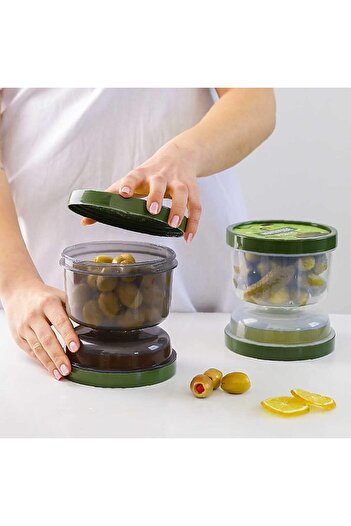 STOREMAX Snshop 02 1391 Olive Oil Dispenser with Hourglass Strainer - 2-Piece Olive Oil Storage Container Green 467437
