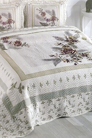 STOREMAX Sellbuyst Asya Double Quilted Bedspread Set - Cream Trendy 266450