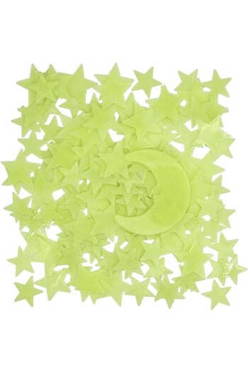 STOREMAX Glow-In-The-Dark Phosphorescent Moon and Star Design Decorative (50 Star Pieces) 467437