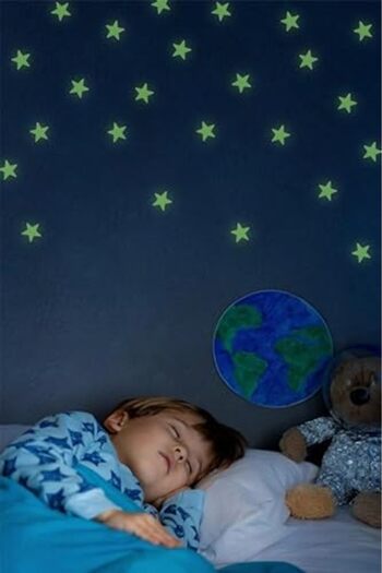 STOREMAX Glow-In-The-Dark Phosphorescent Moon and Star Design Decorative (50 Star Pieces) 467437