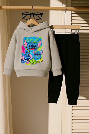 New Shine Stitch Printed Gray Unisex Sweatshirt