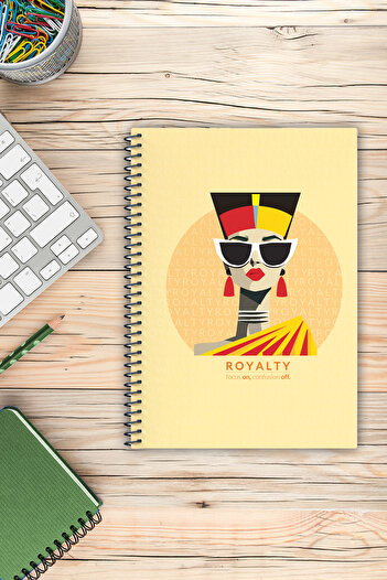 Yıldızistan A5 Cardboard Cover 1St Quality Spiral Line Notebook/Thematic Series No: 6 “Cleopatra” Royalty