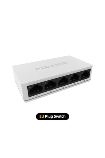 Choice1 مفاتيح الشبكة SW05-EU PIX-LINK SW05 إيثرنت صغيرة 5 فولت 5 منافذ بدون مصابيح LED شبكة سلكية سريعة 10/100 ميجابت في الثانية