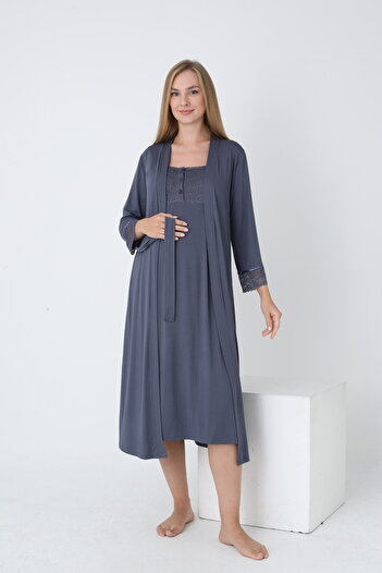 Miss Dünya Lissa Maternity and Maternity Dressing Gown Nightgown Set