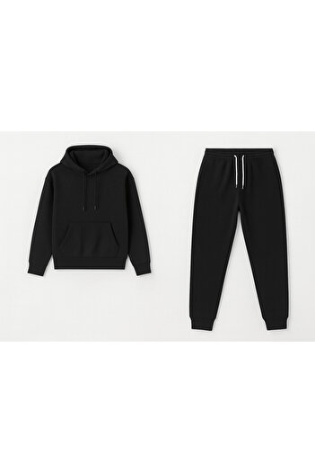 CLASSY.MODA Σετ φούτερ και φούτερ με κουκούλα Unisex Oversize 3 νημάτων