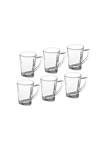 Blinkmax Set of 6 clear glass tea cups, 130 ml capacity