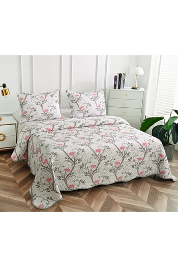 CHIRASO Microfiber Quilted Duvet Set, 2-Sided, 3-Piece, Duvet Cover 220x240cm, 2 Pillowcases