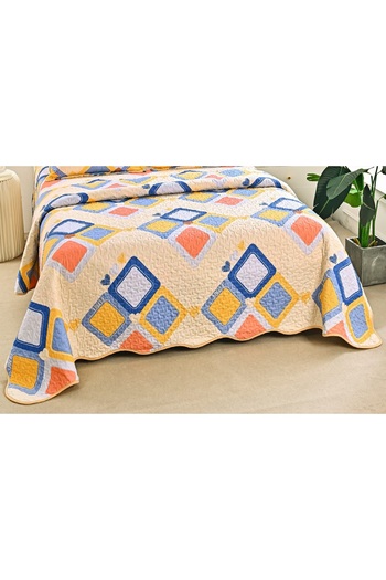 CHIRASO Microfiber Quilted Duvet Set, 2-Sided, 3-Piece, Duvet Cover 220x240cm, 2 Pillowcases