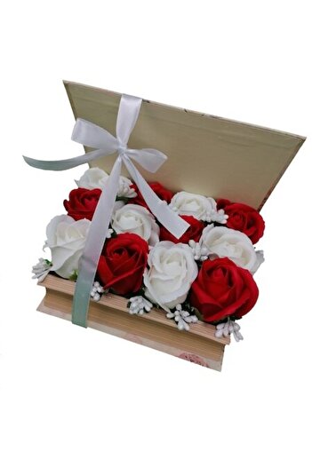 OEM Soap Roses in Book Form White and Red