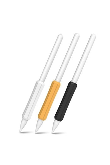 dalip Set huse compatibile cu Apple Pencil 1/2/ Huawei M-Pencil, silicon, Alb/Negru/Portocaliu