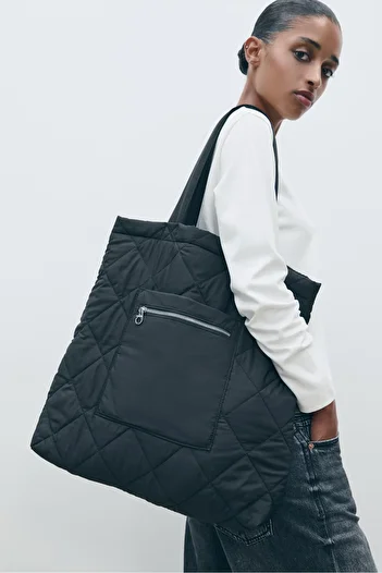 Stradivarius Reversible padded shopper bag
