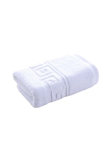 RALEX PUCIOASA Premium Hotel Towel, Ralex, 50x90cm, White, 100% Cotton, 500g/sqm, Greek Pattern