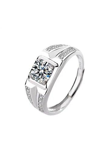 OEM Luxury Men's Wedding Ring with Moissanite Diamond Made of 925 Silver