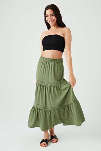 Select Moda Жіноча довга спідниця з мереживом