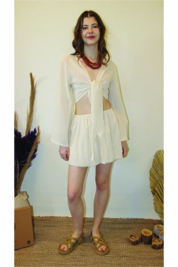 ARİNNASİDE Spanish Sleeve Crop Bustier